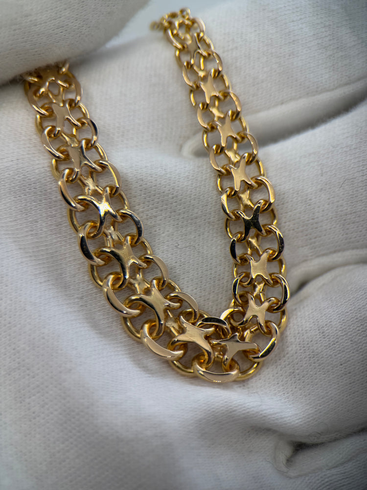 18K X-länk Guldhalsband – 20.4g, 45.5 cm