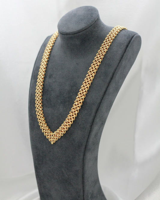 18K V-länk Halsband, 44,5cm, 37.8g