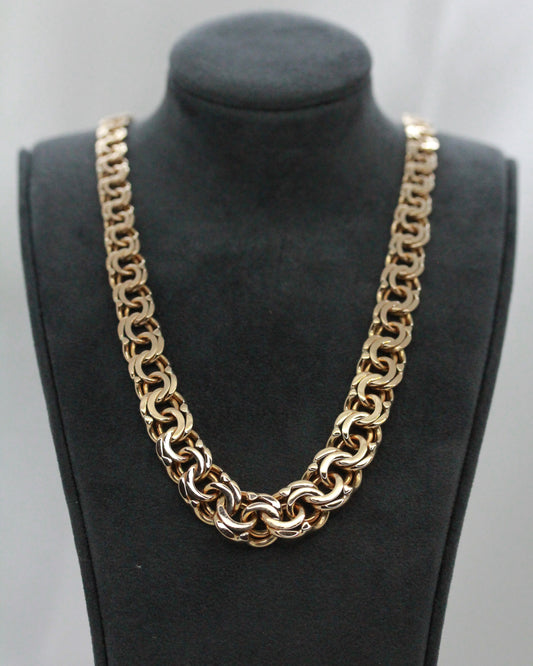 18K Bismarck länk halsband - 32.8g, 41.5 cm