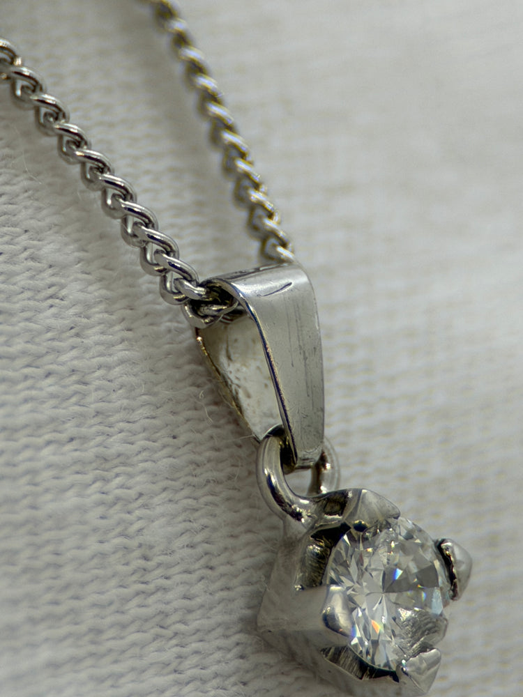 18K Diamanthänge – 0.25 ct, Vitguld