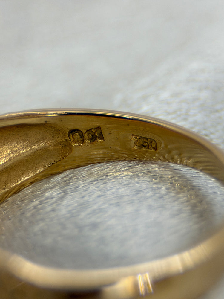 18K Guld och diamantring – 4.3g, Storlek 53.5