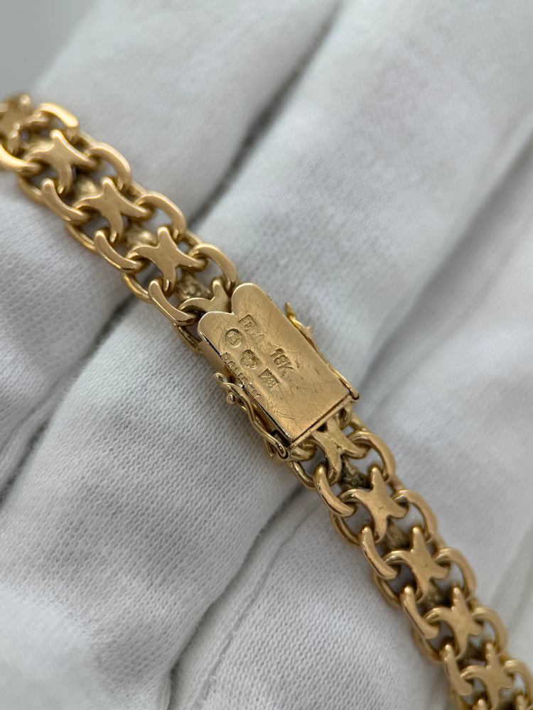 18K Armband med X-länk – 24.8g, 19.5 cm