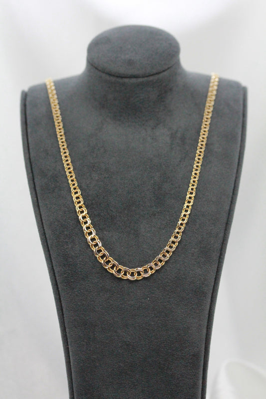 18K Bismarcklänk Guldhalsband – 8.5g, 45 cm