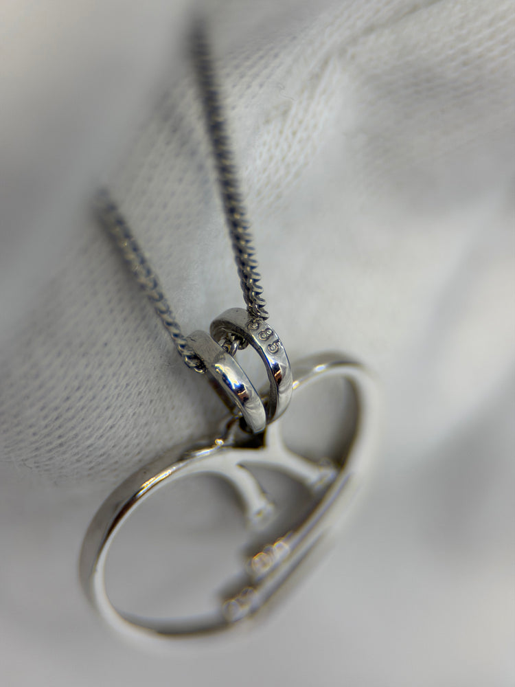 14K Colourless Stone Pendant – Heart Design