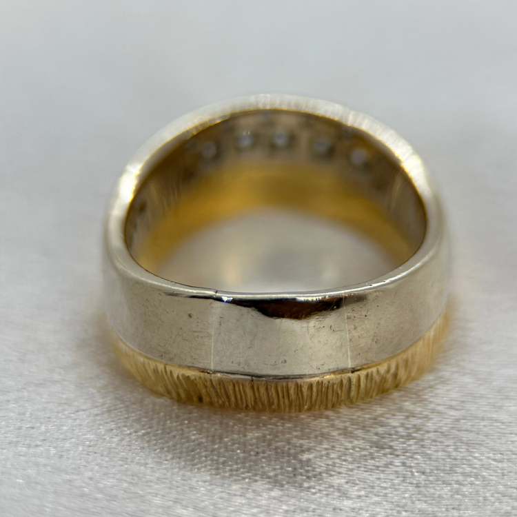 18K Diamantring i Bicolor-design