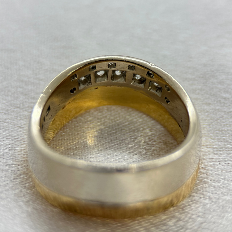 18K Diamantring i Bicolor-design
