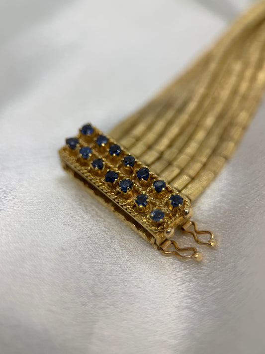 18K Safirarmband – 86g, 17.5 cm