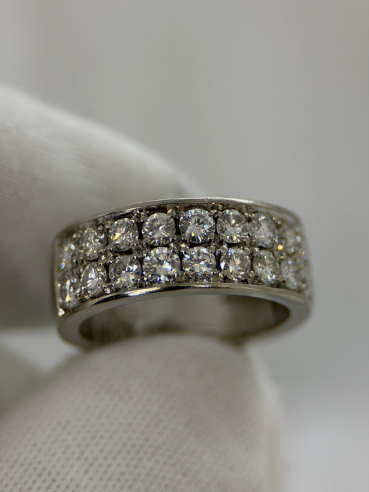18K Bred Halvallians Diamantring – 1.80 ct, Storlek 54