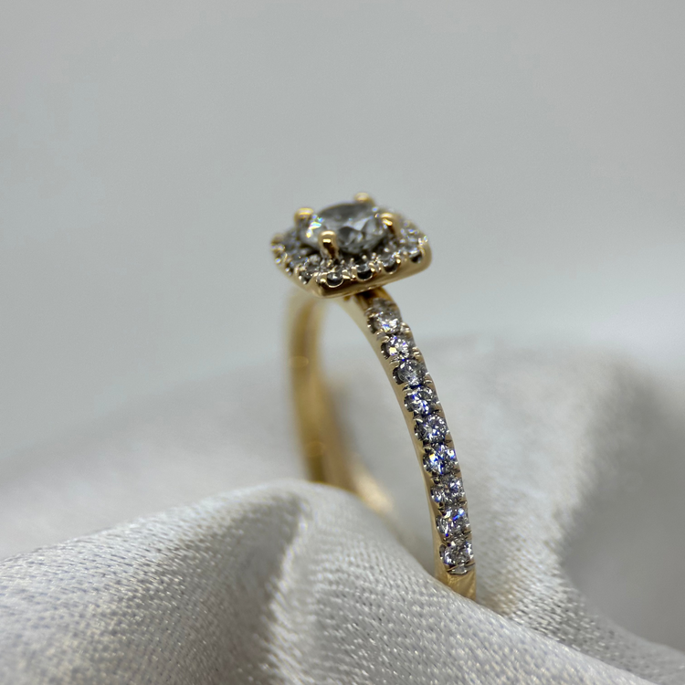 18K Gulguld Diamantring