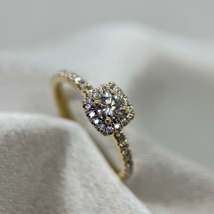18K Gulguld Diamantring