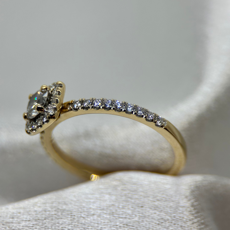 18K Gulguld Diamantring