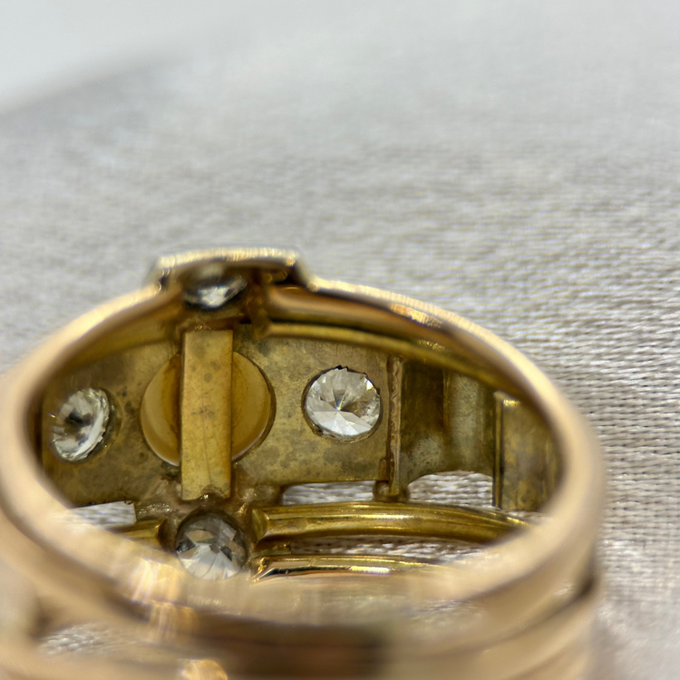 14K Diamantring med Odlad pärla