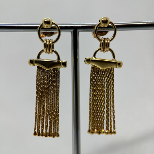 18K Guldörhängen med Tofsdesign