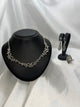 Silver & Marcasite Jewelry Set – Necklace, Earrings & Ring, Floral Motif