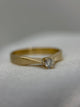 18K Solitär diamantring – 0.10 ct, Storlek 49