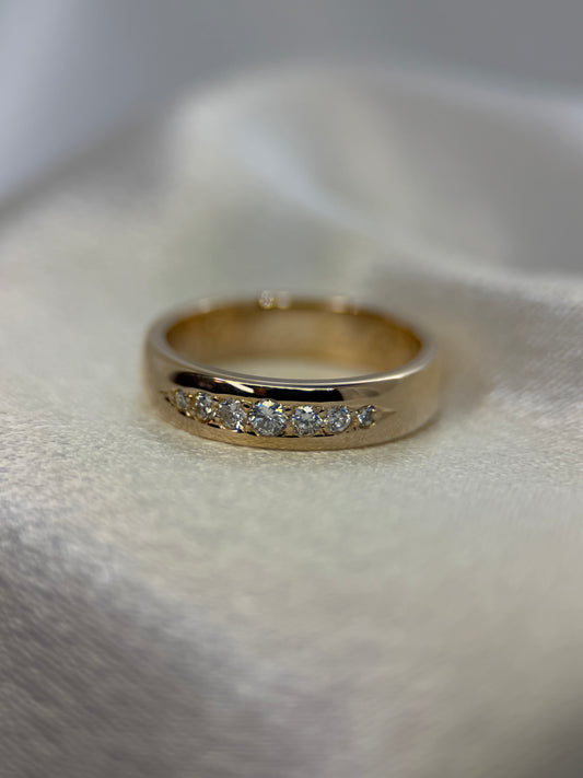 18K Diamond Ring in Rose Gold – 7 Brilliants, 0.17 ct, Size 50