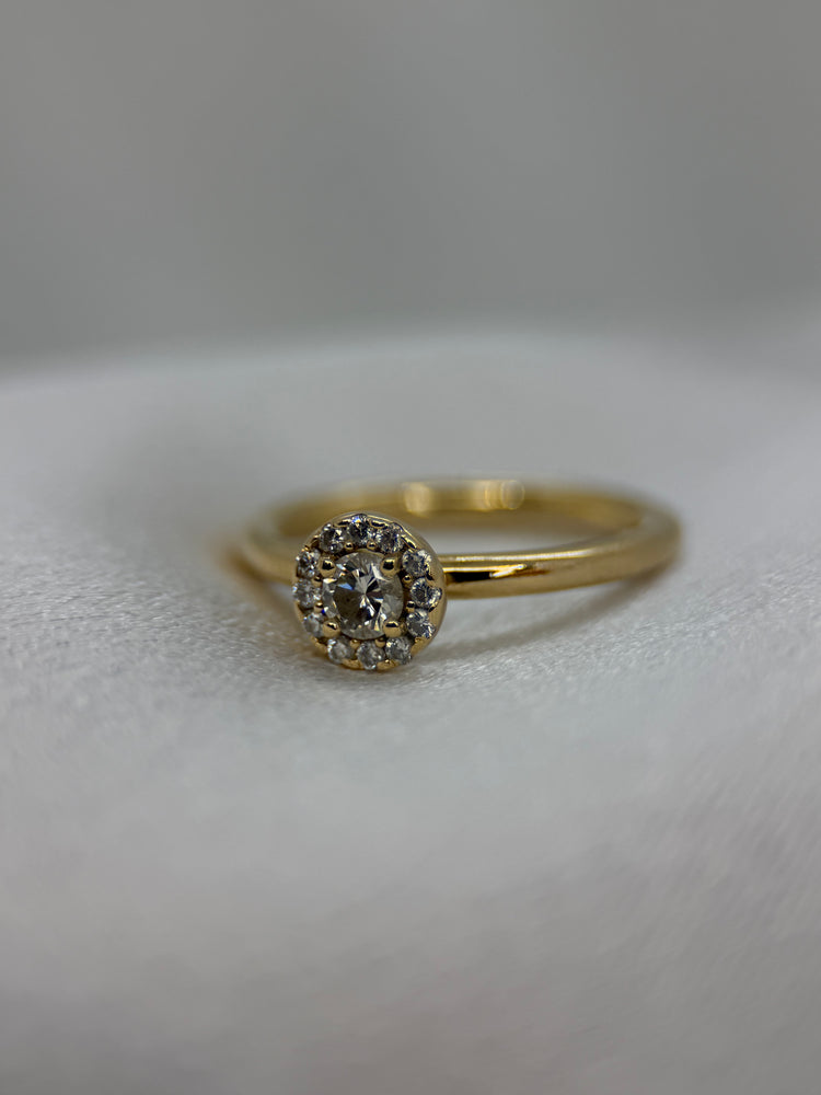 18K Klusterring med diamanter – 0.20 ct, Storlek 51.5