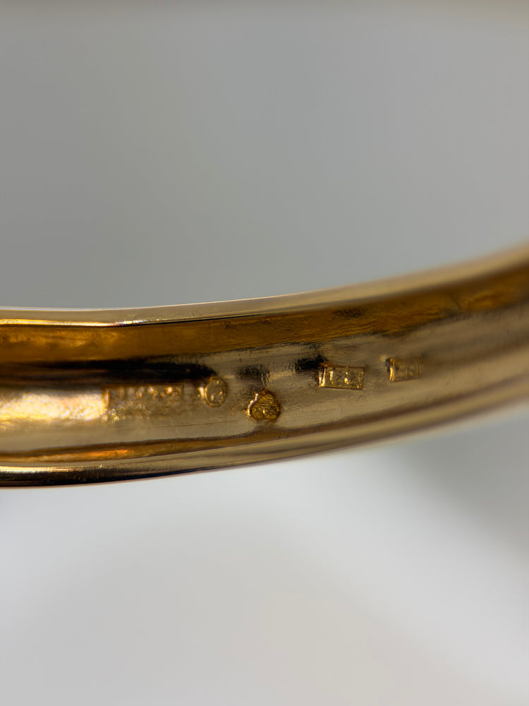 18K Rigid Snake Bangle – Emeralds & Diamonds, 26.6g