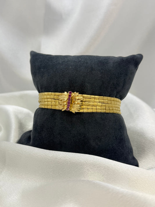 18K Ruby Bracelet – 1960s, 32.8g, 19 cm