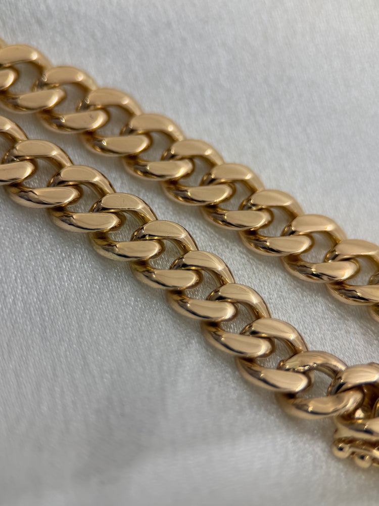 18K Pansarlänksarmband i rödguld – 33.0g, 18.5 cm