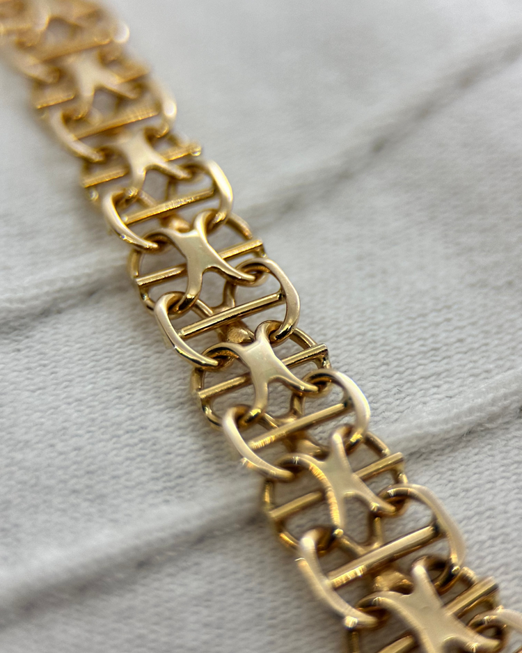 18K Handgjort X-länks halsband 39 cm