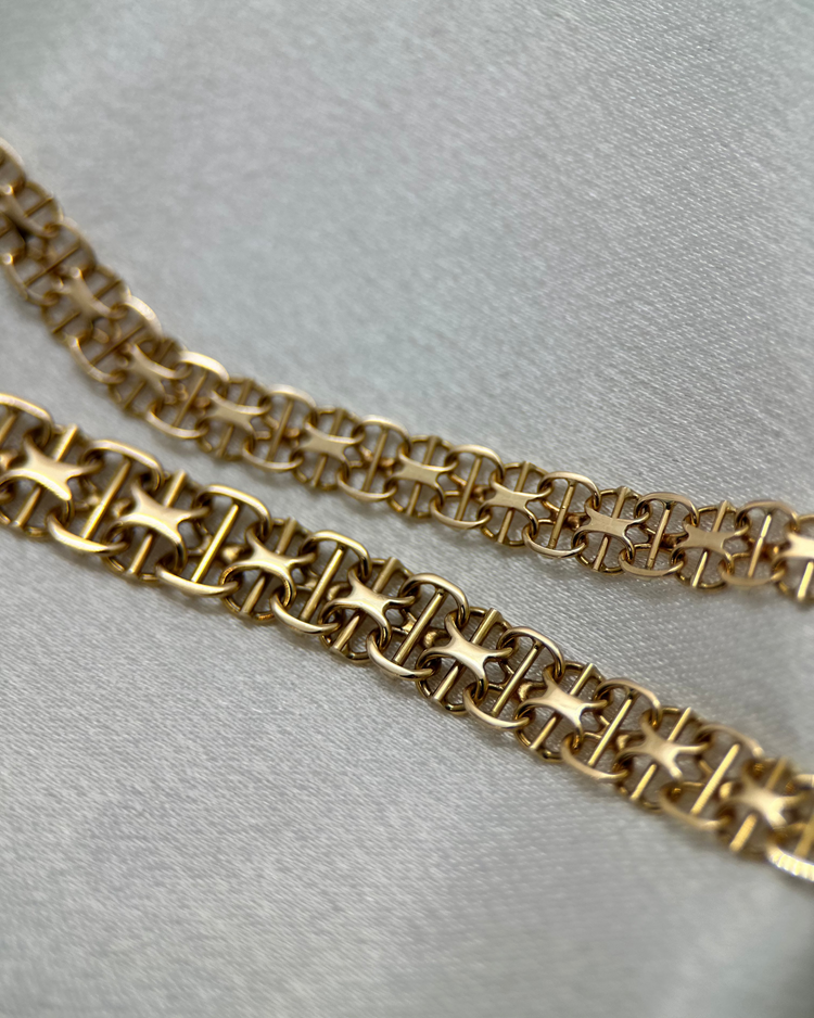 18K Handgjort X-länks halsband 39 cm