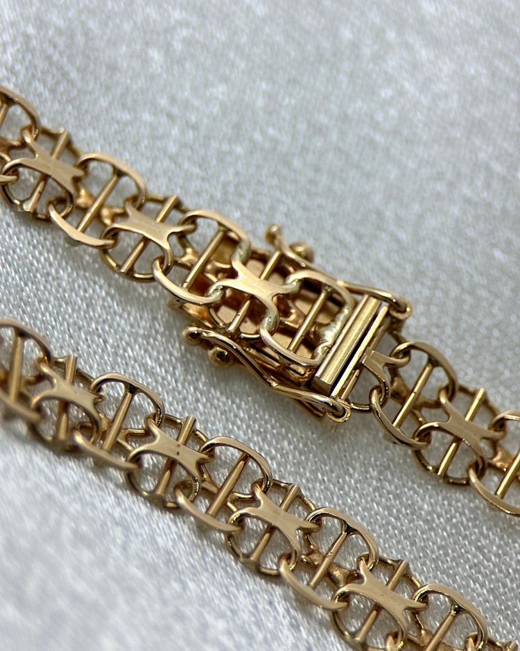 18K Handgjort X-länks halsband 39 cm