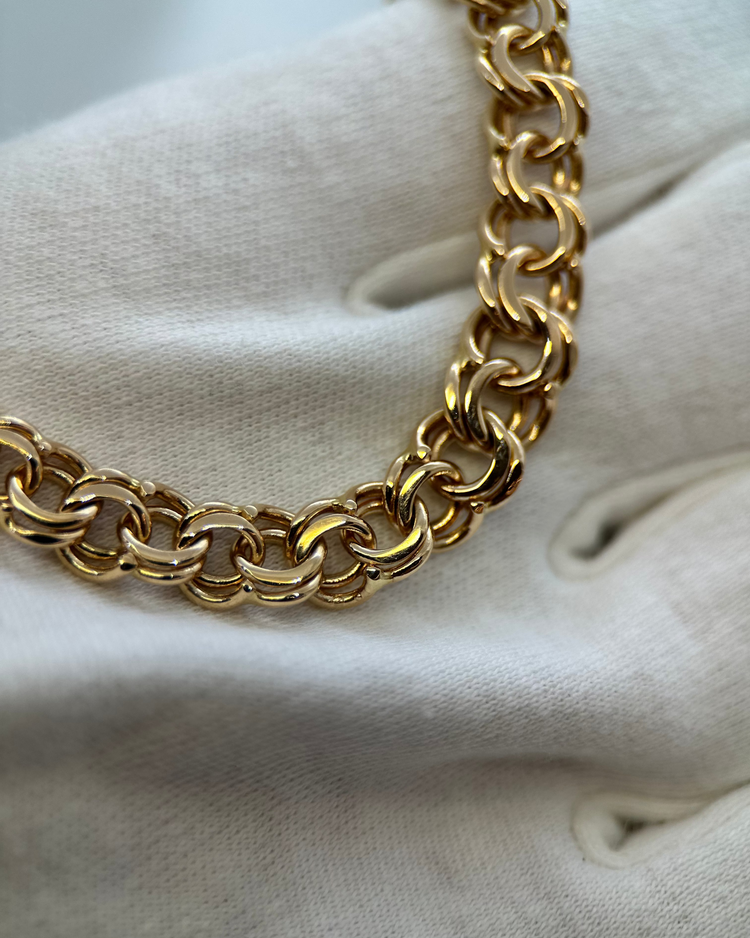 18K Handcrafted Bismarck Necklace Graduated Design 42 cm (1963)