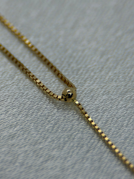 18K Rose Gold Necklace with Ball Pendant – Venezia Chain, 1.5g, 41.5 cm