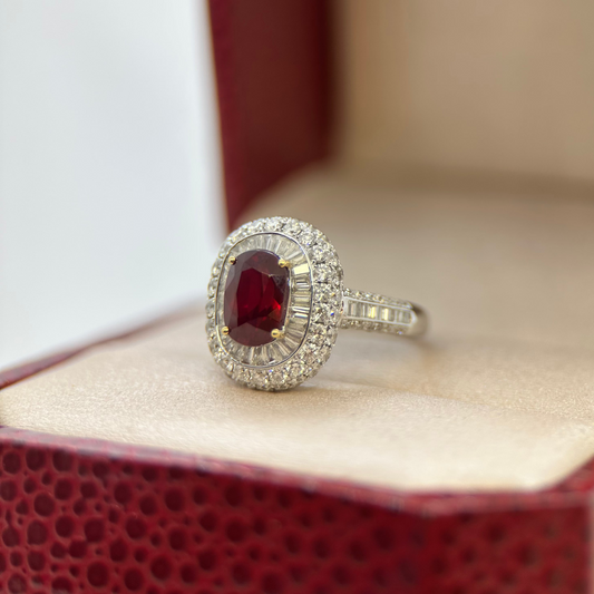 18K Rubin och Diamantring 2.19 ct