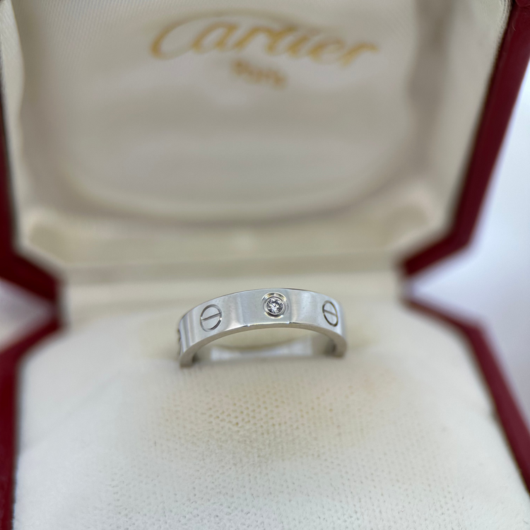 Cartier LOVE-ring med diamant, liten modell i 18K vitguld