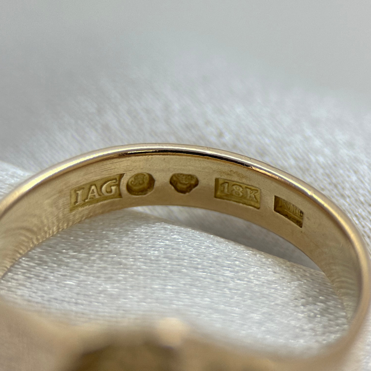 18K Klackring med Diamant