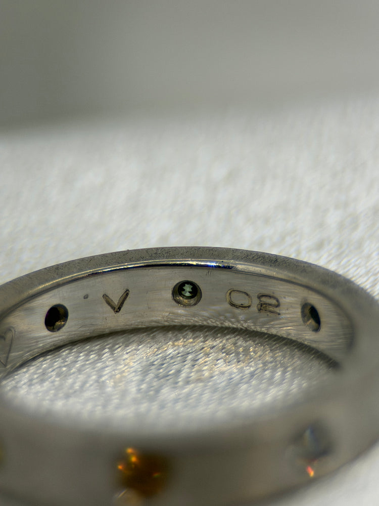 18K Diamantring – Regnbågsfärgad, Storlek 50