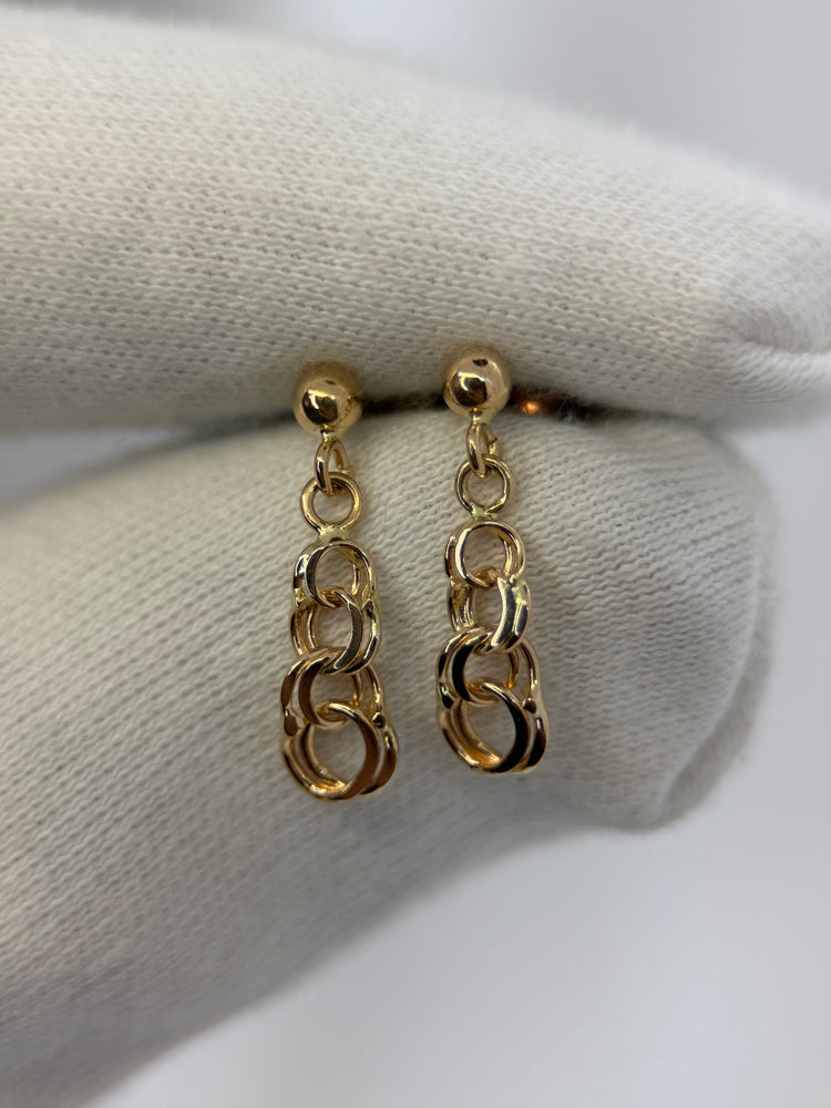 18K Bismarcklänk örhängen – 1.8 cm, Rödguld