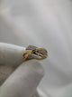 18K Trippelbandsring med diamanter – Tvåtonig design, Storlek 56