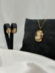18K Skalcamé set – Hänge & örhängen, damporträtt