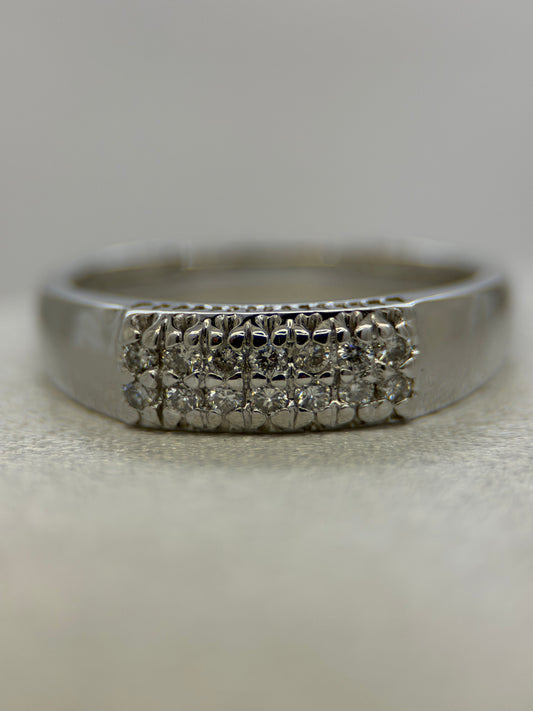 18K Dubbel Diamantring – 0.14 ct, Storlek 56