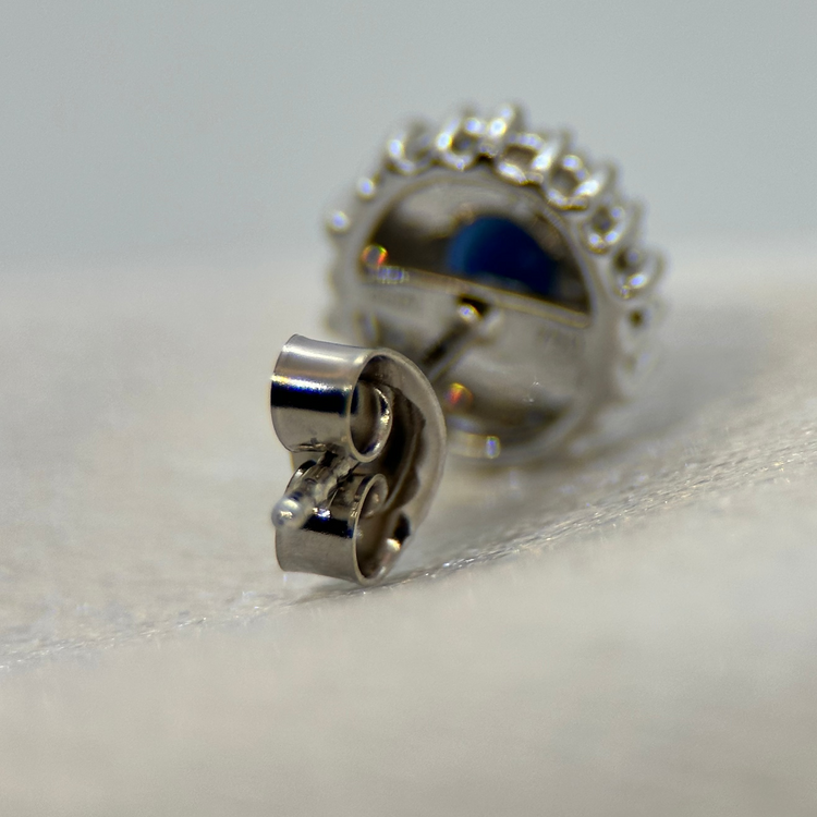 18K Safir och Diamanter Smyckesset - Hänge & Örhängen