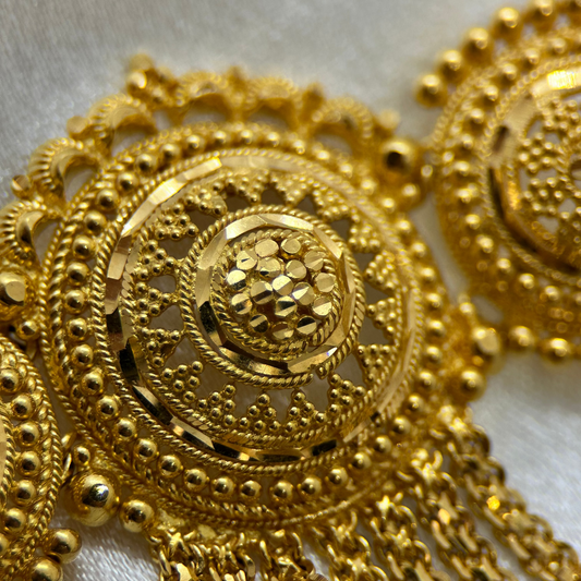 22K Indisk Chokerhalsband i filigrandesign - 26,2g