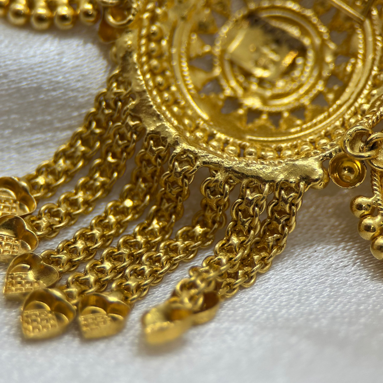 22K Indian Choker in Filigree Design - 26.2g