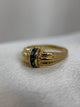 18K Safir- och diamantring – Kanalinfattning, Storlek 56