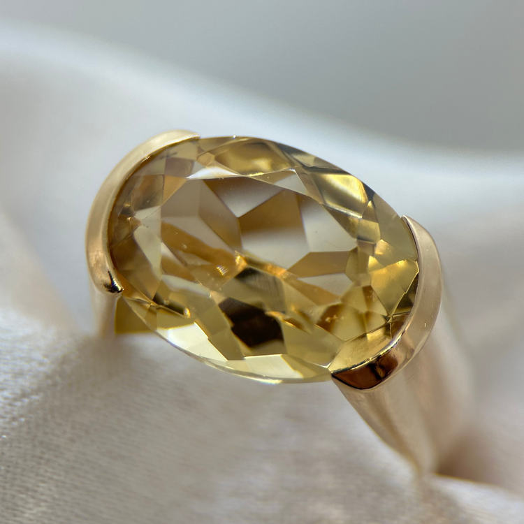 18K Citrin cocktailring av Stigbert för Engelbert 1972