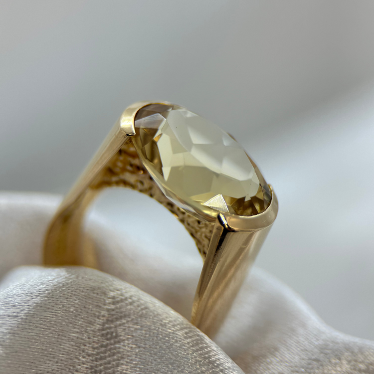 18K Citrin cocktailring av Stigbert för Engelbert 1972