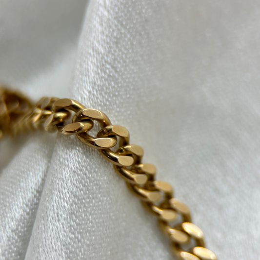 18K Pansarlänk halskedja 45cm - 25g