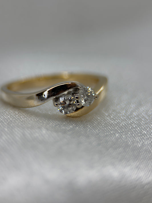 18K Toi et Moi diamantring – 0.25 ct, Storlek 49