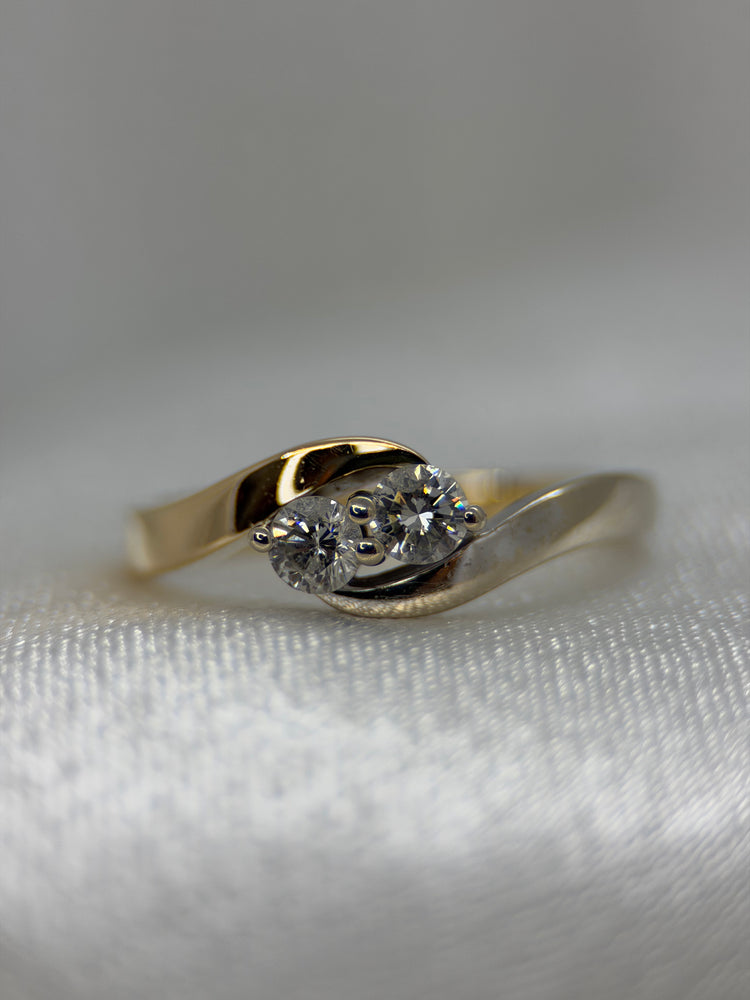 18K Toi et Moi diamantring – 0.25 ct, Storlek 49