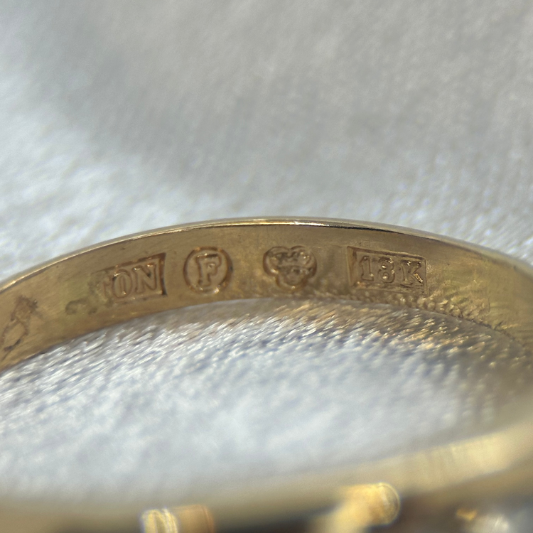 18k Guldring med 5 Diamanter - Storklek 55