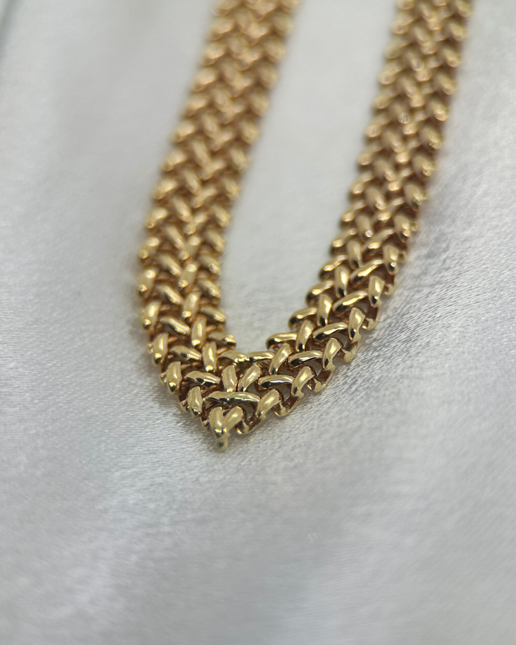 18K V-länk Halsband, 44,5cm, 37.8g