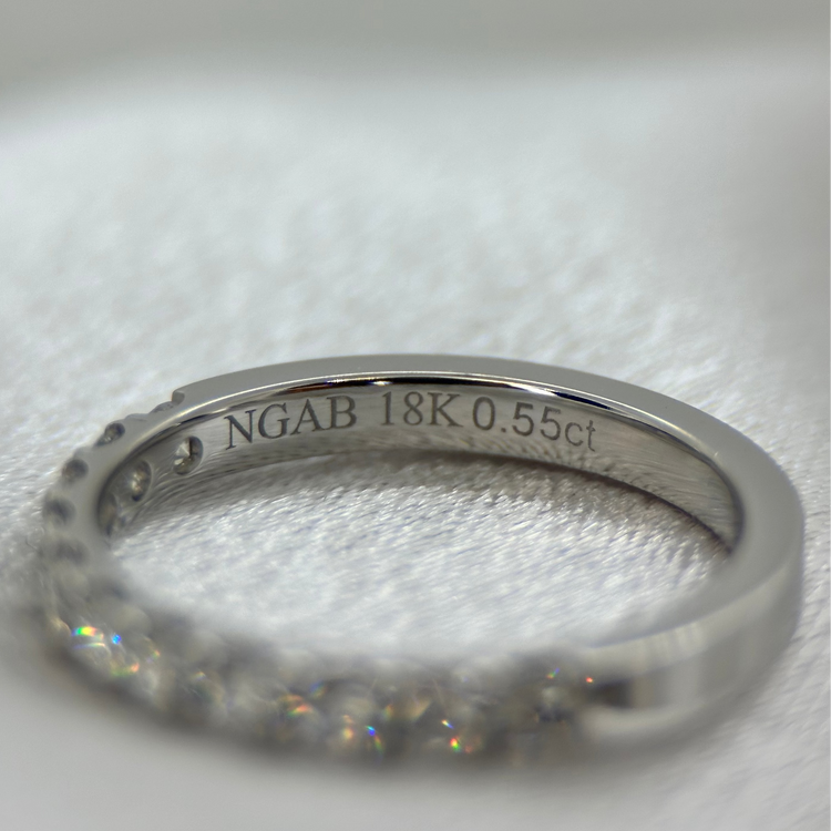 18K Halvalliansring, 0.55ct storlek 52½