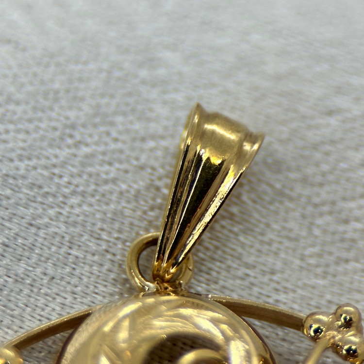 18K Hänge med Syntetisk Blå Sten - 1955